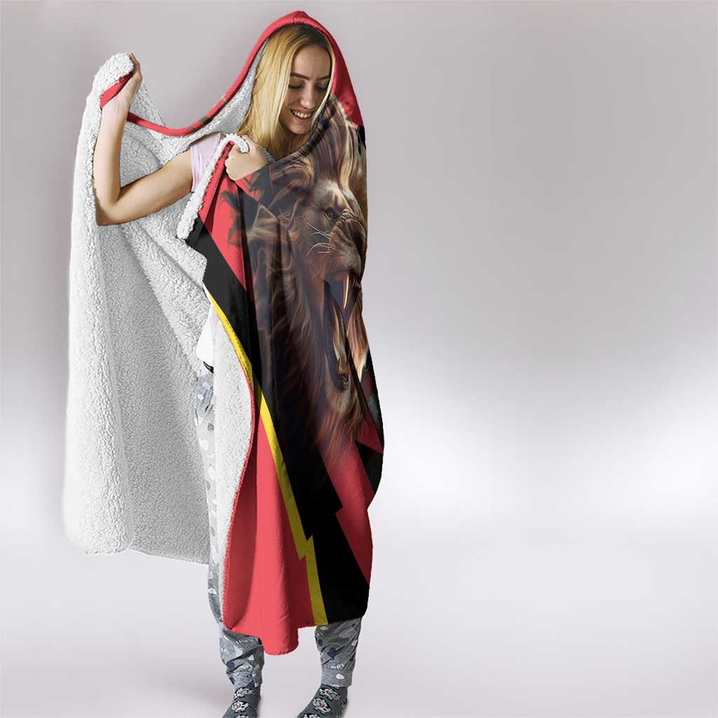 Belgium Coat of Arms Hooded Blanket Angry Lion