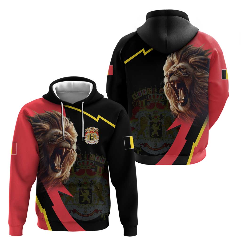 Belgium Coat of Arms Hoodie Angry Lion