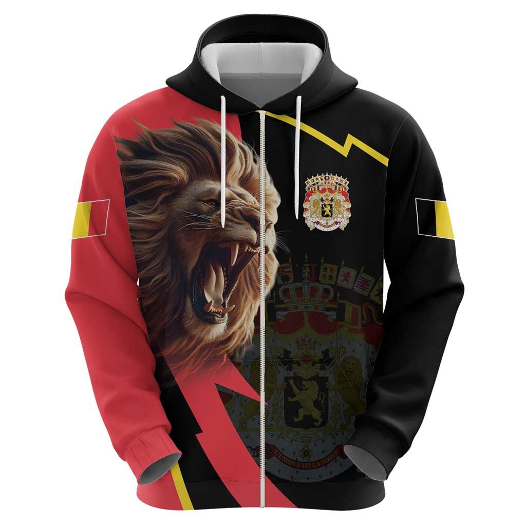 Belgium Coat of Arms Hoodie Angry Lion