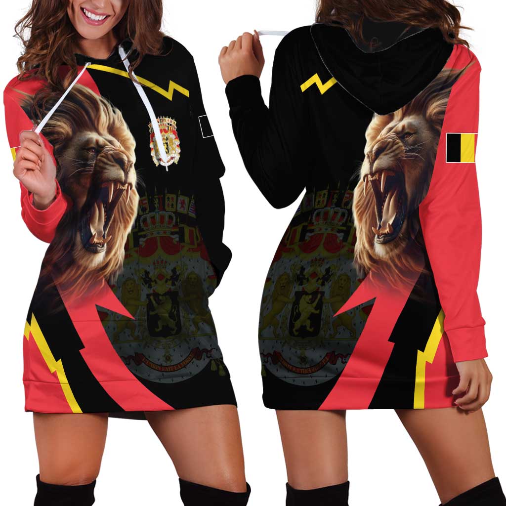 Belgium Coat of Arms Hoodie Dress Angry Lion