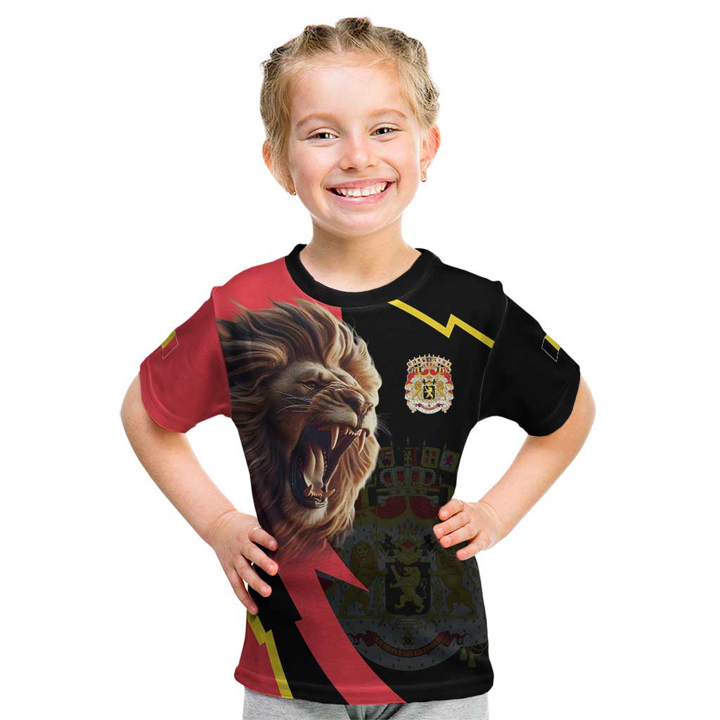 Belgium Coat of Arms Kid T Shirt Angry Lion