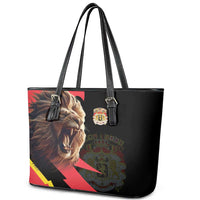 Belgium Coat of Arms Leather Tote Bag Angry Lion