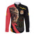 Belgium Coat of Arms Long Sleeve Button Shirt Angry Lion