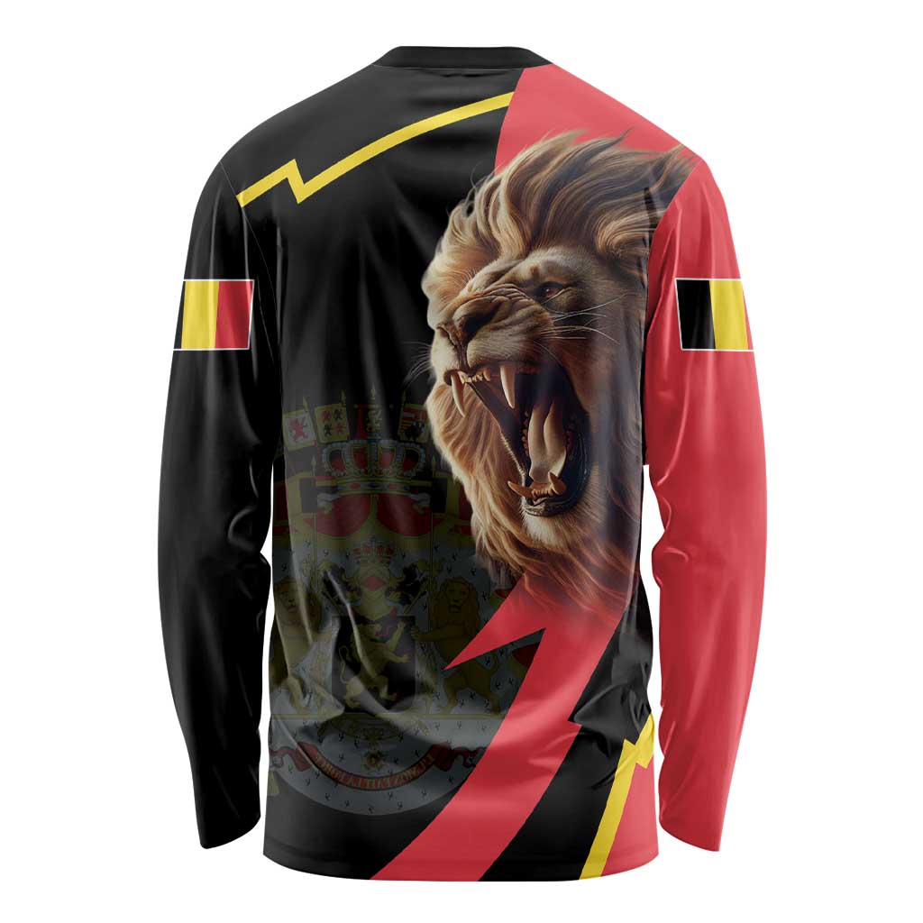 Belgium Coat of Arms Long Sleeve Shirt Angry Lion