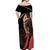 Belgium Coat of Arms Off Shoulder Maxi Dress Angry Lion