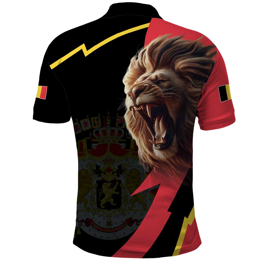 Belgium Coat of Arms Polo Shirt Angry Lion