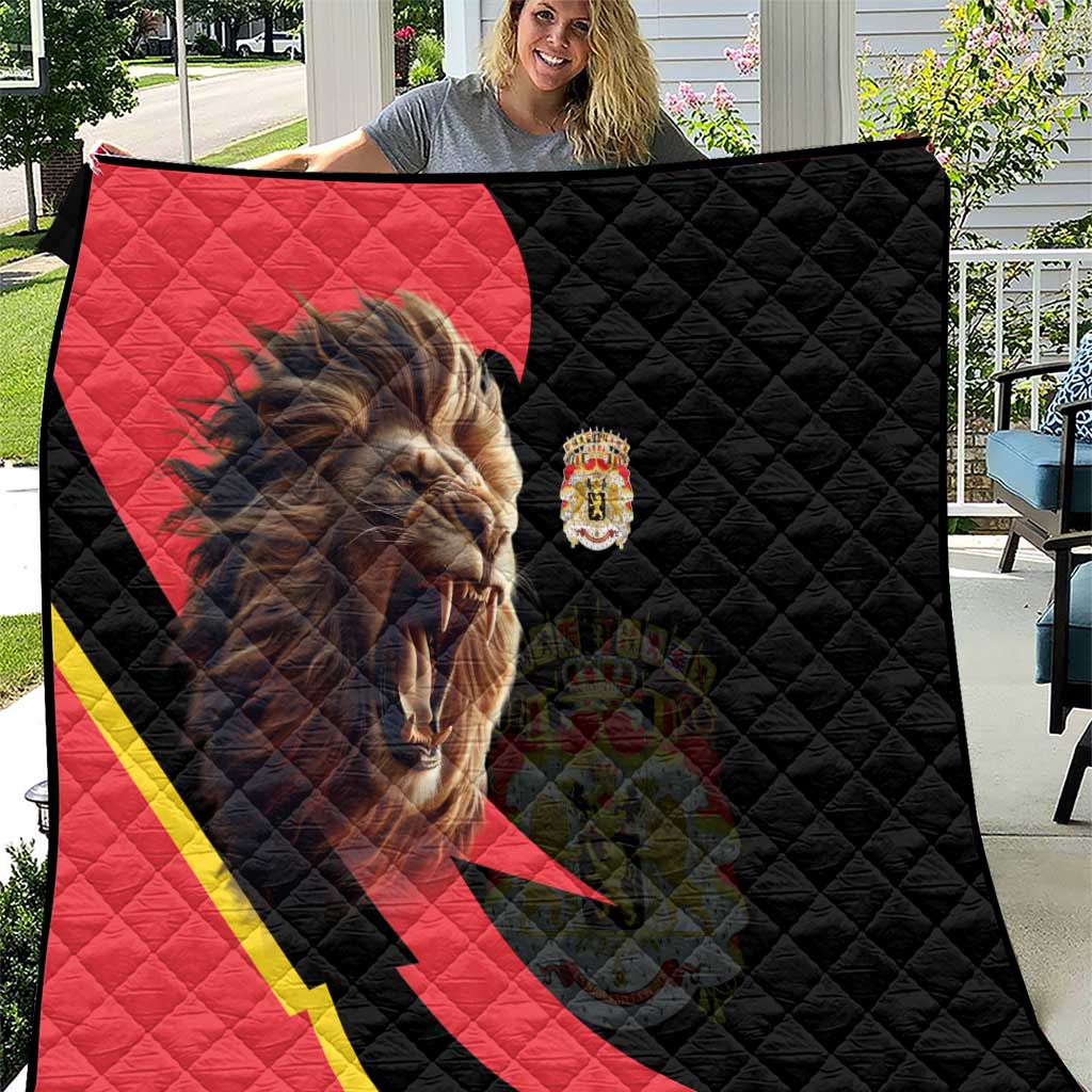 Belgium Coat of Arms Quilt Angry Lion