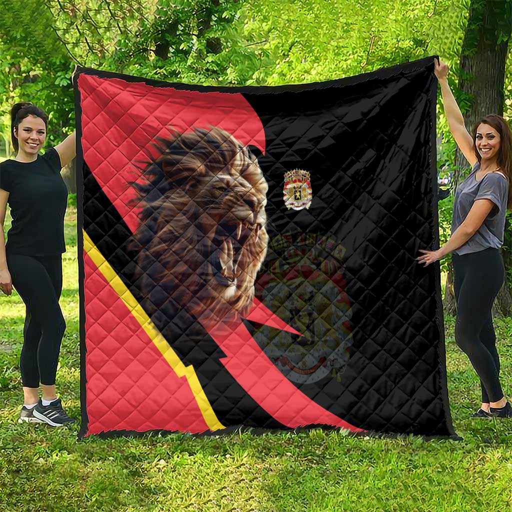 Belgium Coat of Arms Quilt Angry Lion