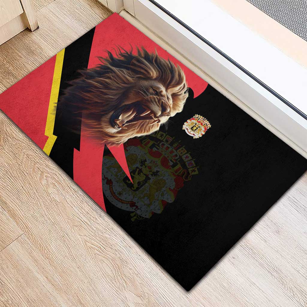 Belgium Coat of Arms Rubber Doormat Angry Lion