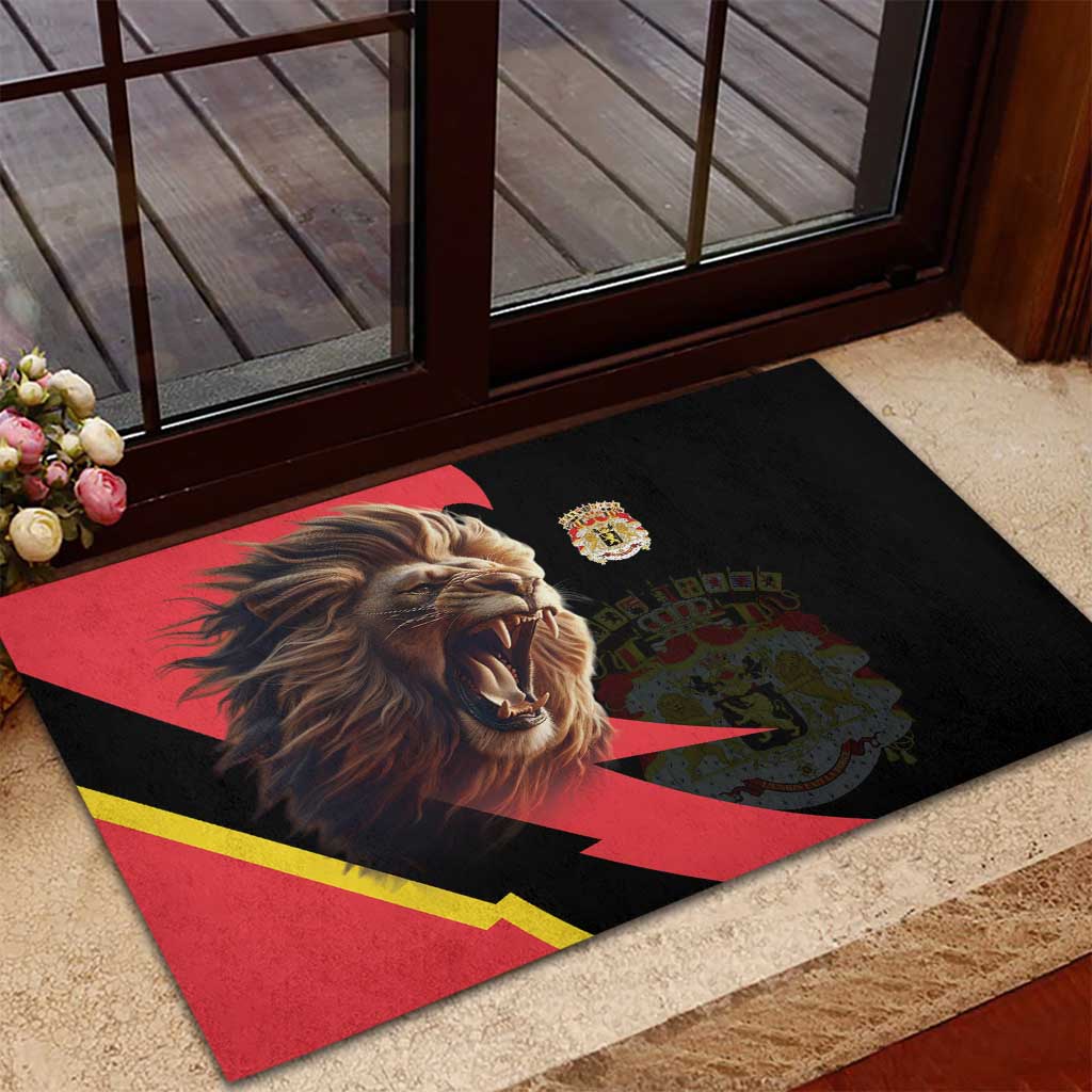 Belgium Coat of Arms Rubber Doormat Angry Lion