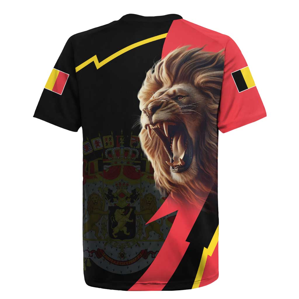 Belgium Coat of Arms Rugby Jersey Angry Lion