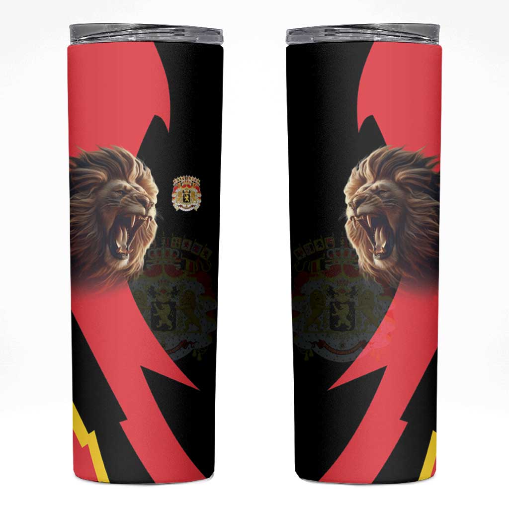 Belgium Coat of Arms Skinny Tumbler Angry Lion