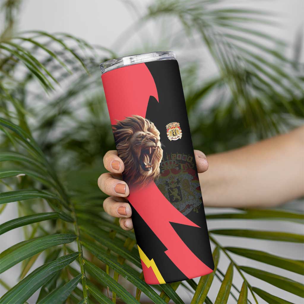 Belgium Coat of Arms Skinny Tumbler Angry Lion