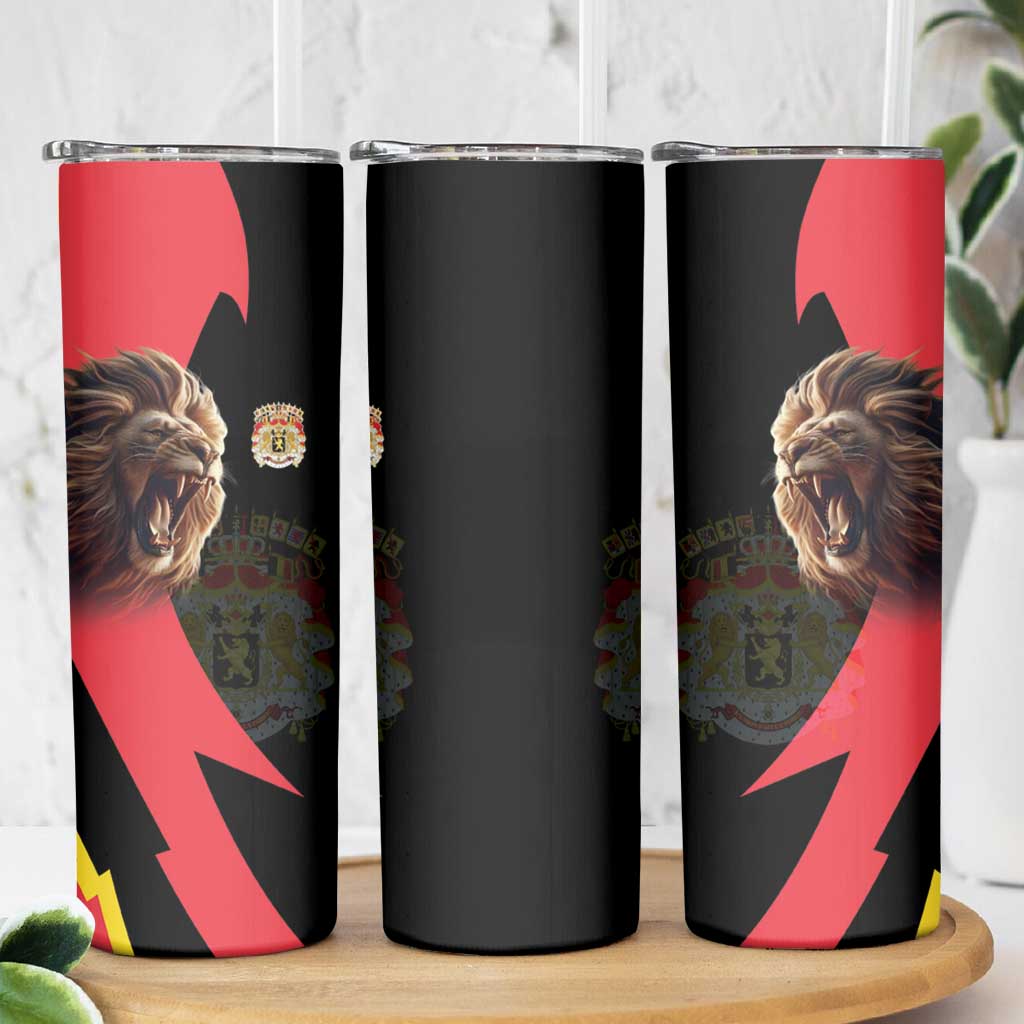Belgium Coat of Arms Skinny Tumbler Angry Lion