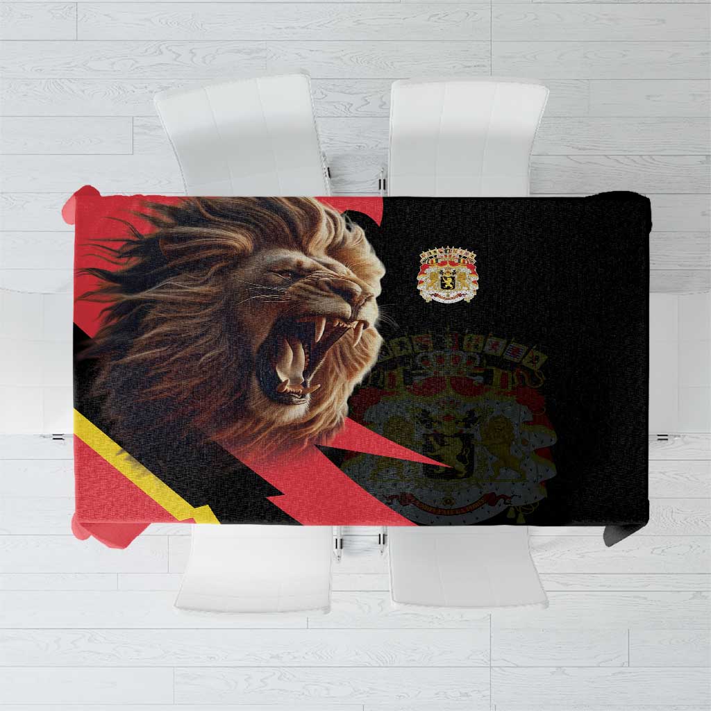 Belgium Coat of Arms Tablecloth Angry Lion