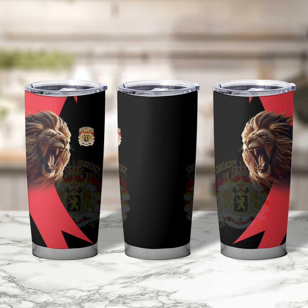 Belgium Coat of Arms Tumbler Cup Angry Lion