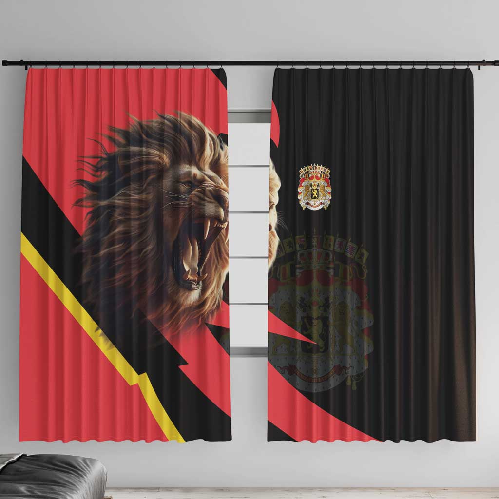 Belgium Coat of Arms Window Curtain Angry Lion