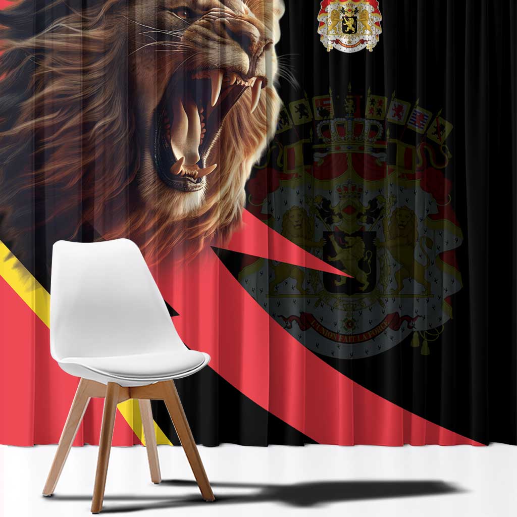 Belgium Coat of Arms Window Curtain Angry Lion