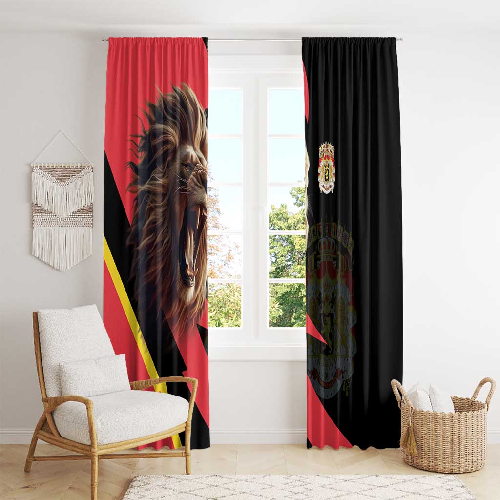 Belgium Coat of Arms Window Curtain Angry Lion