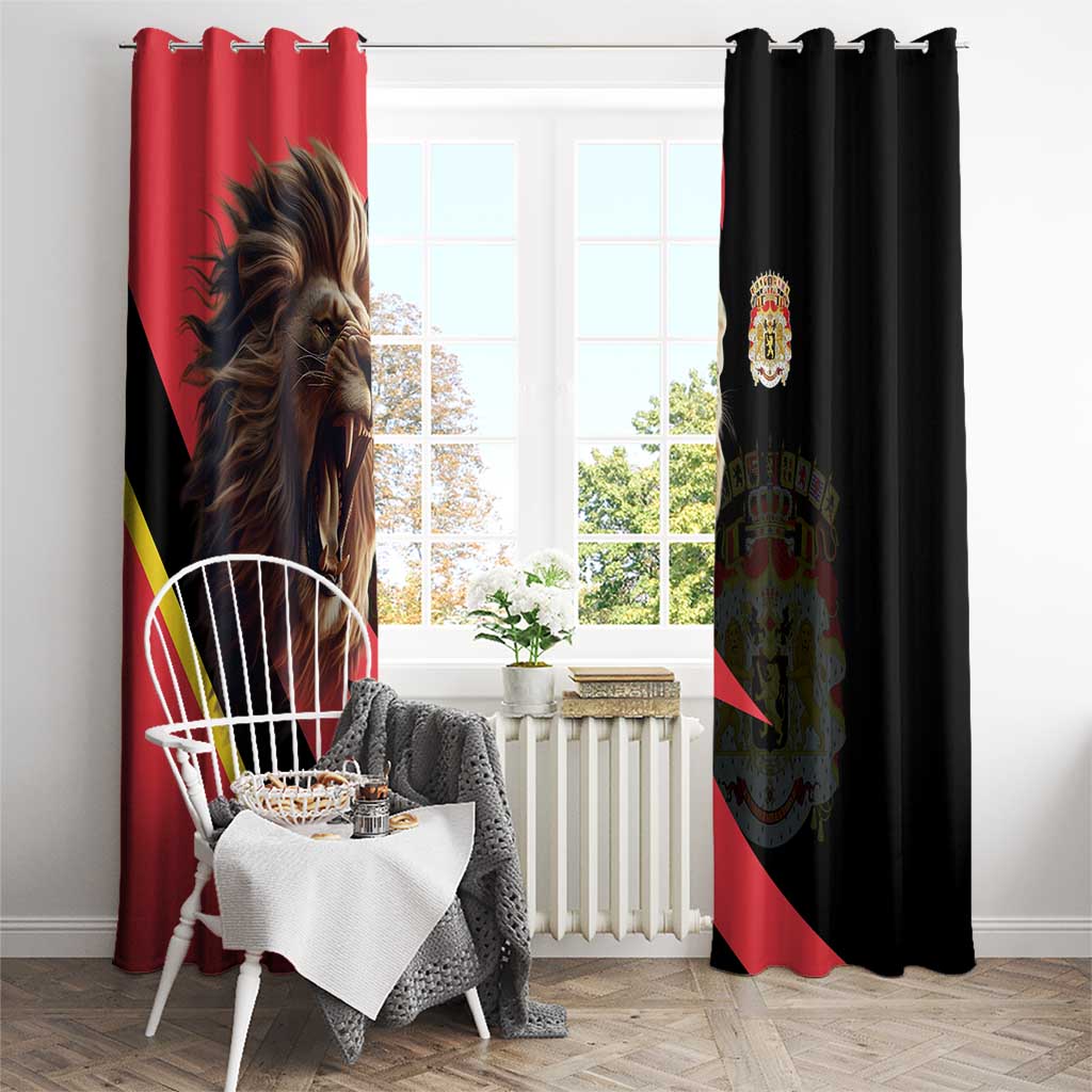 Belgium Coat of Arms Window Curtain Angry Lion
