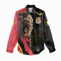 Belgium Coat of Arms Women Casual Shirt Angry Lion