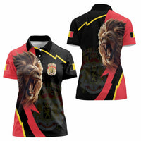 Belgium Coat of Arms Women Polo Shirt Angry Lion