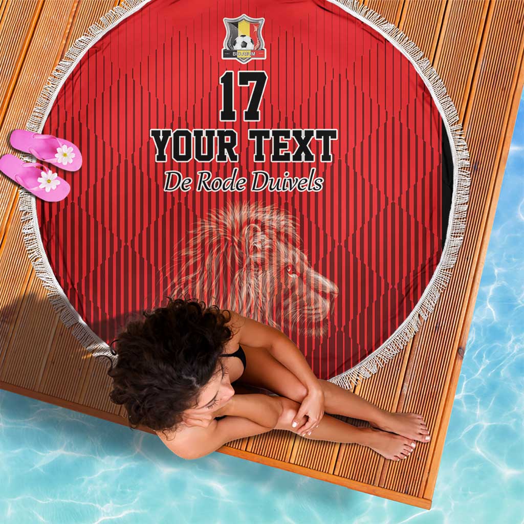 Custom Belgium Football We are Champions Beach Blanket Red Style Come on De Rode Duivels