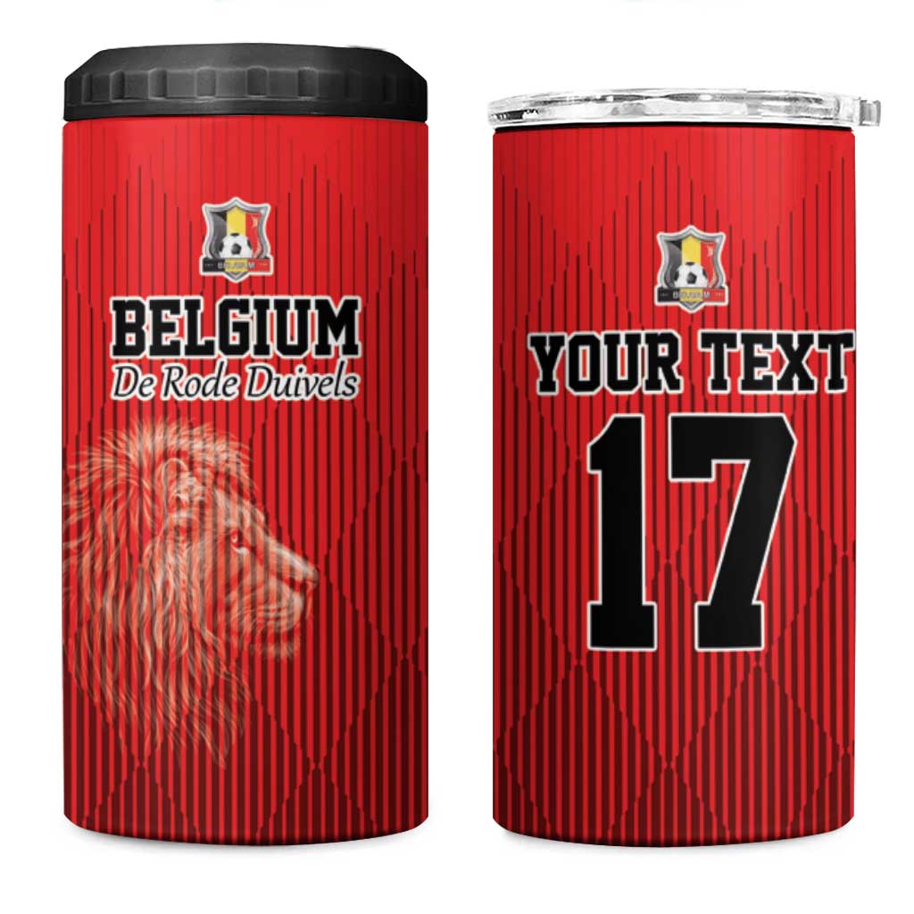 Custom Belgium Football We are Champions 4 in 1 Can Cooler Tumbler Red Style Come on De Rode Duivels