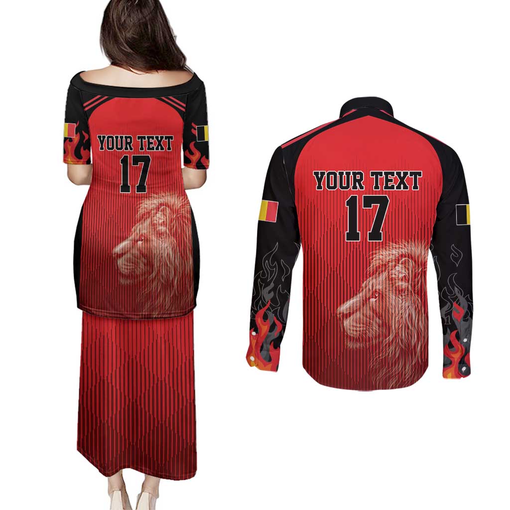 Custom Belgium Football We are Champions Couples Matching Puletasi and Long Sleeve Button Shirt Red Style Come on De Rode Duivels