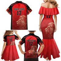 Custom Belgium Football We are Champions Family Matching Mermaid Dress and Hawaiian Shirt Red Style Come on De Rode Duivels