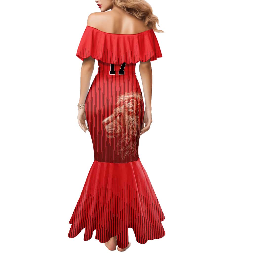 Custom Belgium Football We are Champions Family Matching Mermaid Dress and Hawaiian Shirt Red Style Come on De Rode Duivels