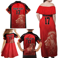 Custom Belgium Football We are Champions Family Matching Off Shoulder Maxi Dress and Hawaiian Shirt Red Style Come on De Rode Duivels