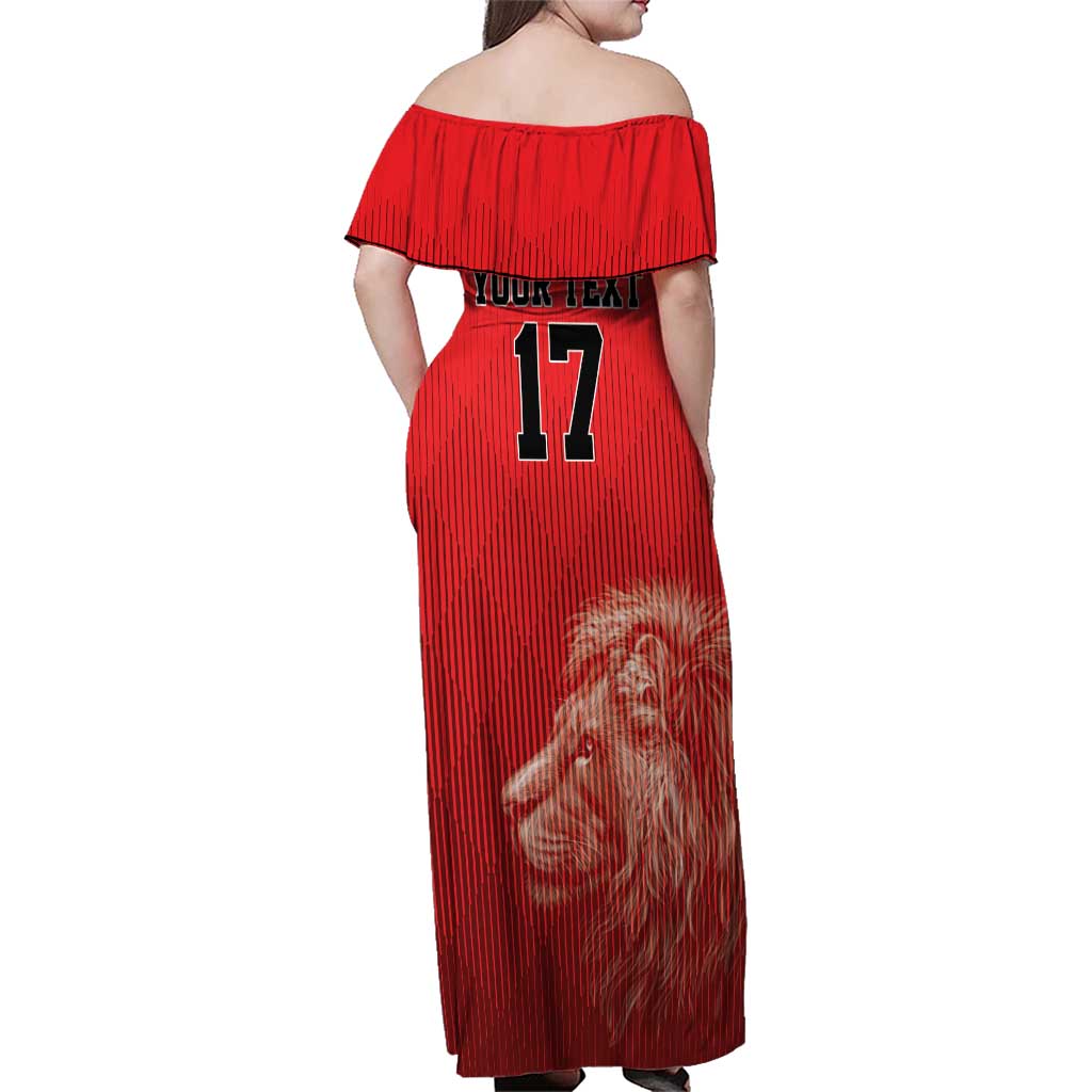 Custom Belgium Football We are Champions Family Matching Off Shoulder Maxi Dress and Hawaiian Shirt Red Style Come on De Rode Duivels