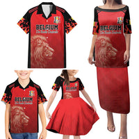 Custom Belgium Football We are Champions Family Matching Puletasi and Hawaiian Shirt Red Style Come on De Rode Duivels
