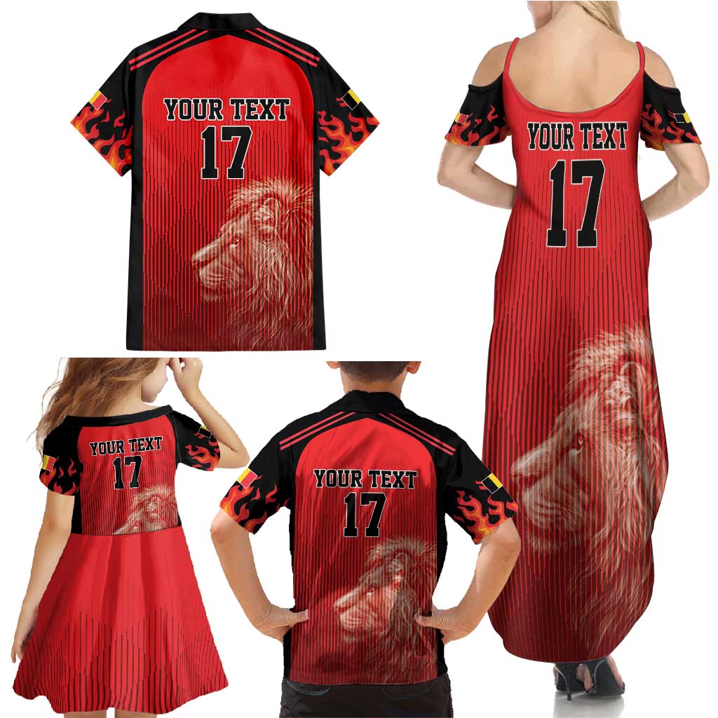 Custom Belgium Football We are Champions Family Matching Summer Maxi Dress and Hawaiian Shirt Red Style Come on De Rode Duivels