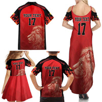 Custom Belgium Football We are Champions Family Matching Summer Maxi Dress and Hawaiian Shirt Red Style Come on De Rode Duivels