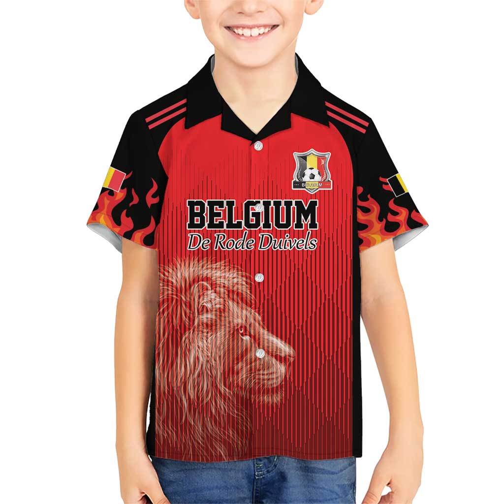 Custom Belgium Football We are Champions Kid Hawaiian Shirt Red Style Come on De Rode Duivels