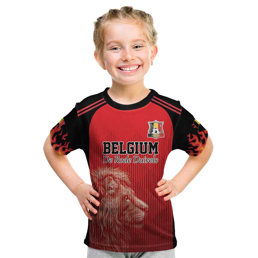 Custom Belgium Football We are Champions Kid T Shirt Red Style Come on De Rode Duivels