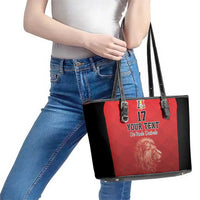 Custom Belgium Football We are Champions Leather Tote Bag Red Style Come on De Rode Duivels