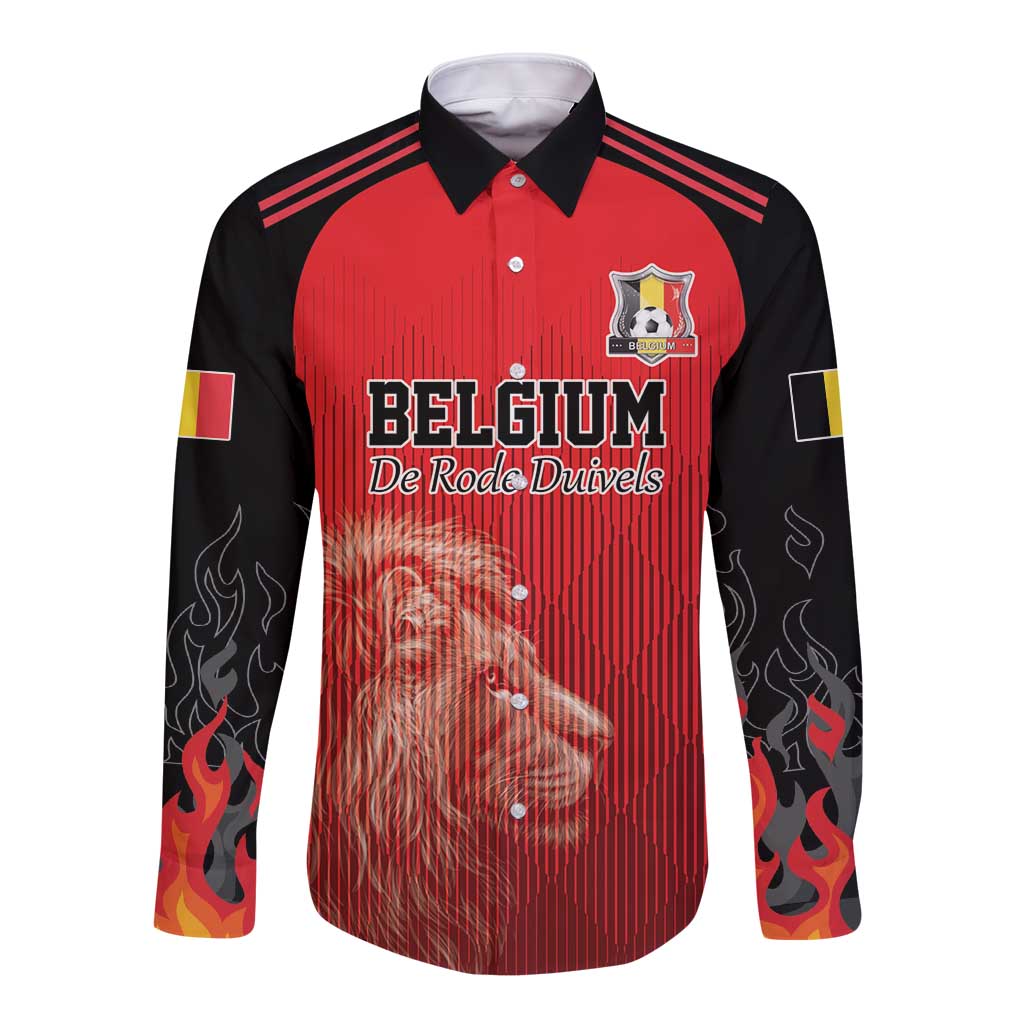 Custom Belgium Football We are Champions Long Sleeve Button Shirt Red Style Come on De Rode Duivels