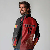 Custom Belgium Football We are Champions Long Sleeve Polo Shirt Red Style Come on De Rode Duivels