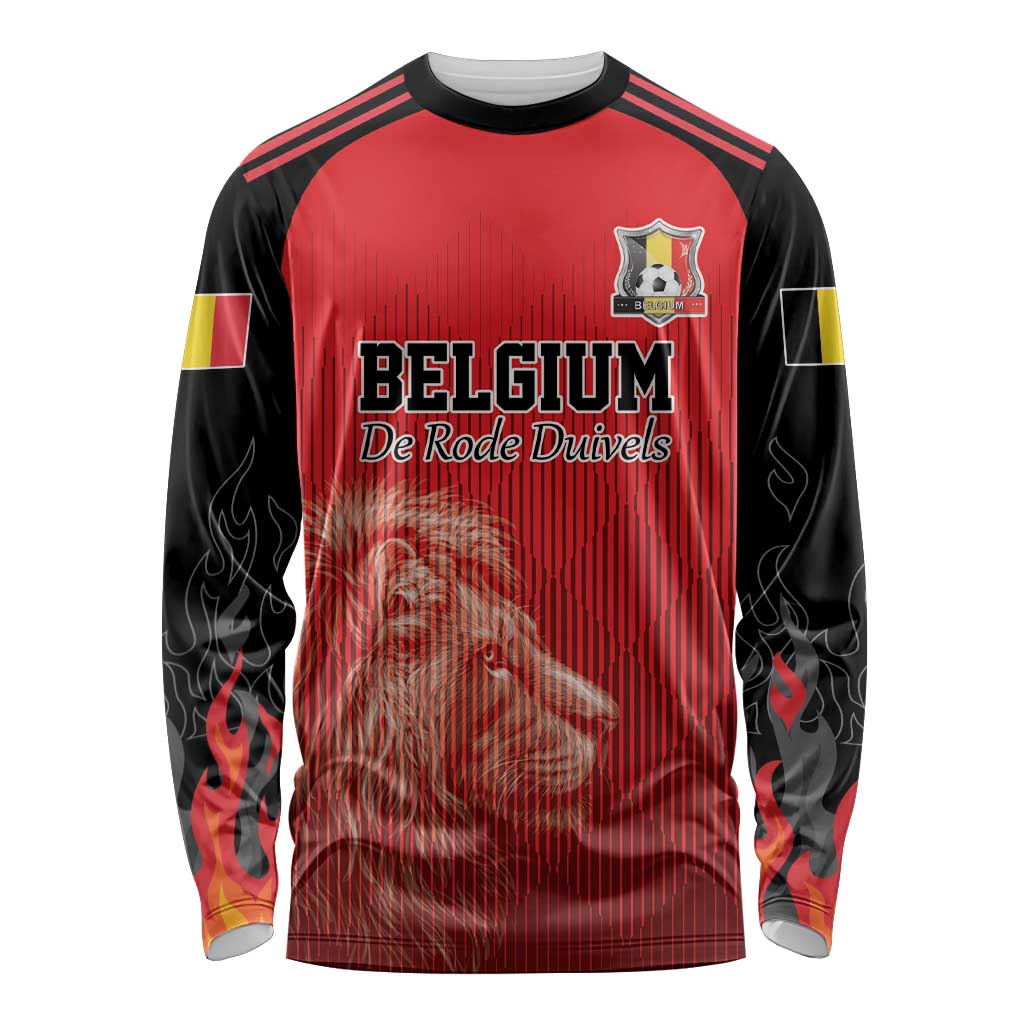 Custom Belgium Football We are Champions Long Sleeve Shirt Red Style Come on De Rode Duivels
