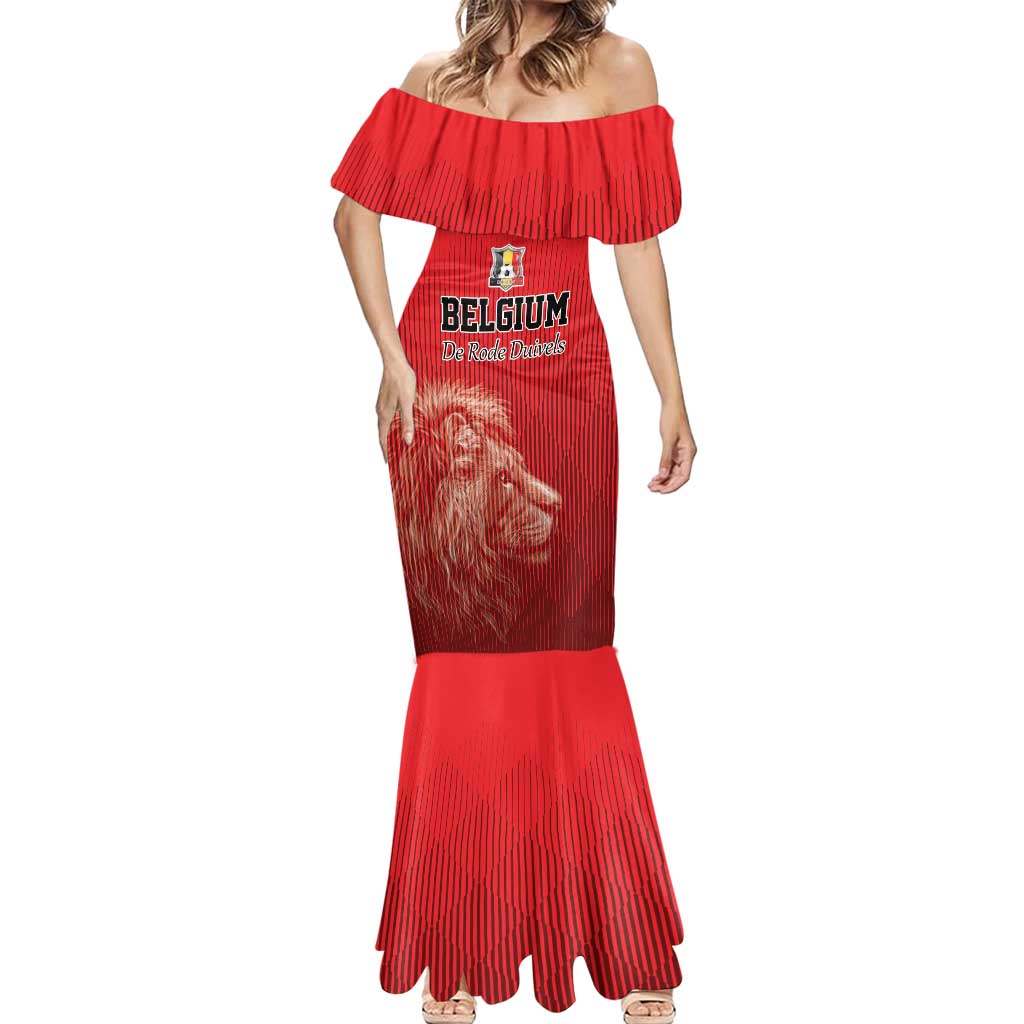 Custom Belgium Football We are Champions Mermaid Dress Red Style Come on De Rode Duivels