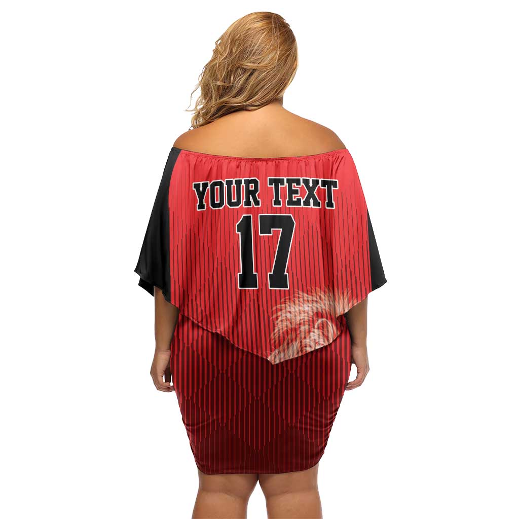 Custom Belgium Football We are Champions Off Shoulder Short Dress Red Style Come on De Rode Duivels