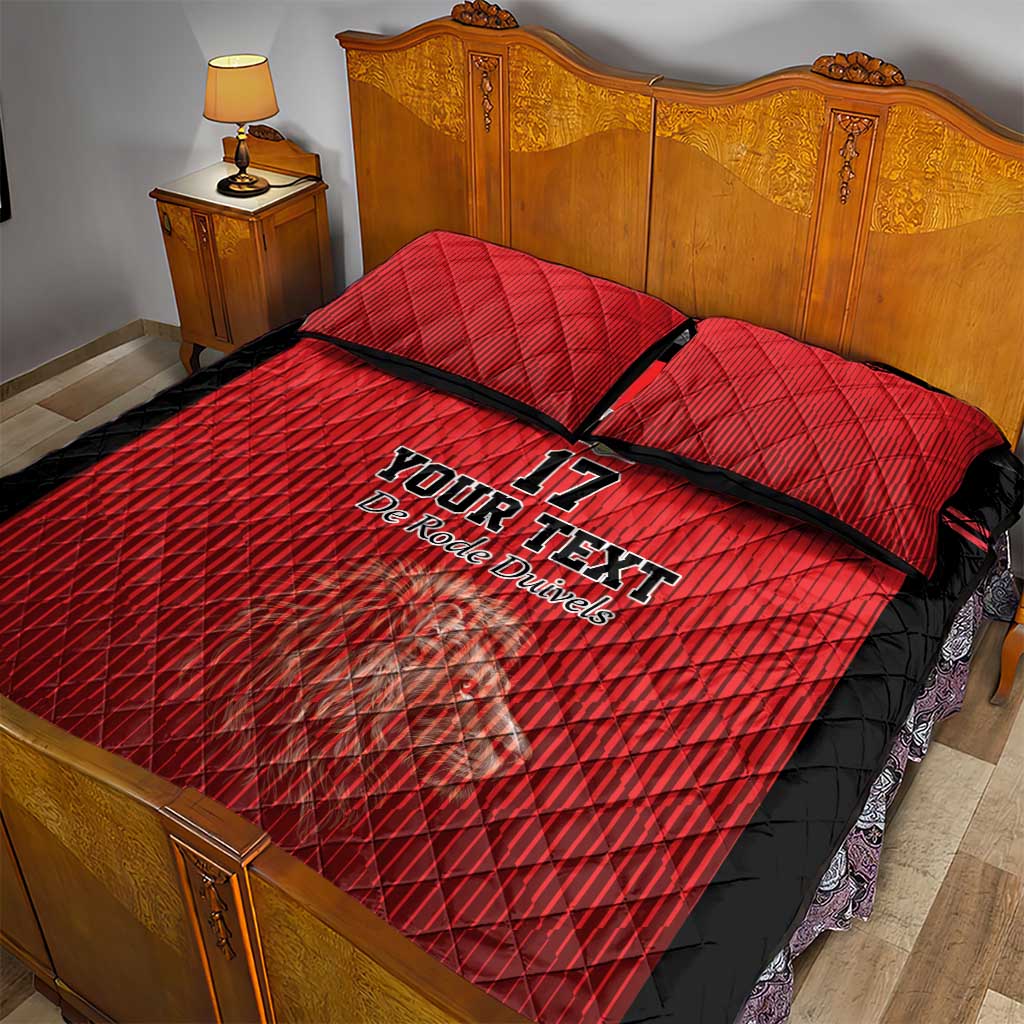 Custom Belgium Football We are Champions Quilt Bed Set Red Style Come on De Rode Duivels