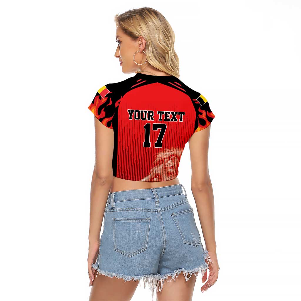 Custom Belgium Football We are Champions Raglan Cropped T Shirt Red Style Come on De Rode Duivels