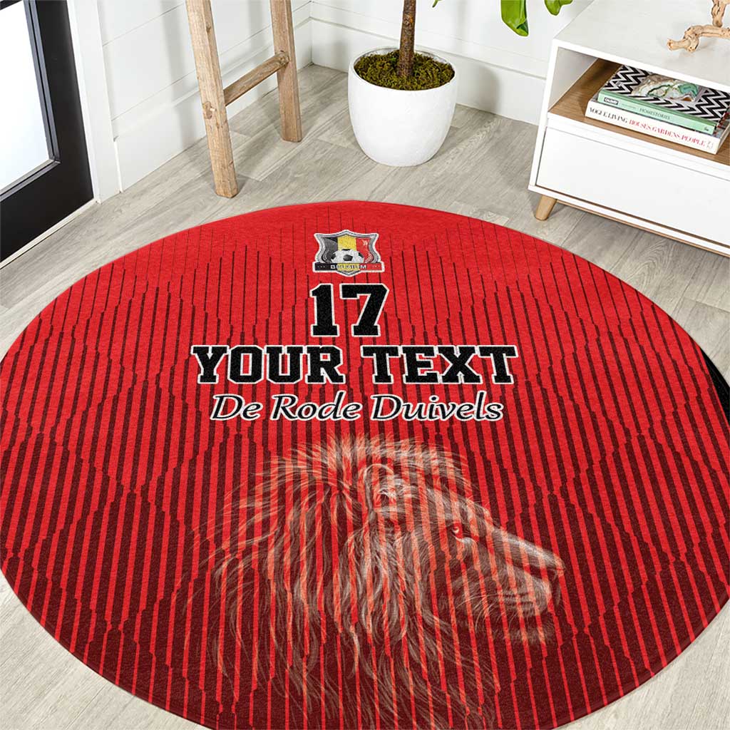 Custom Belgium Football We are Champions Round Carpet Red Style Come on De Rode Duivels
