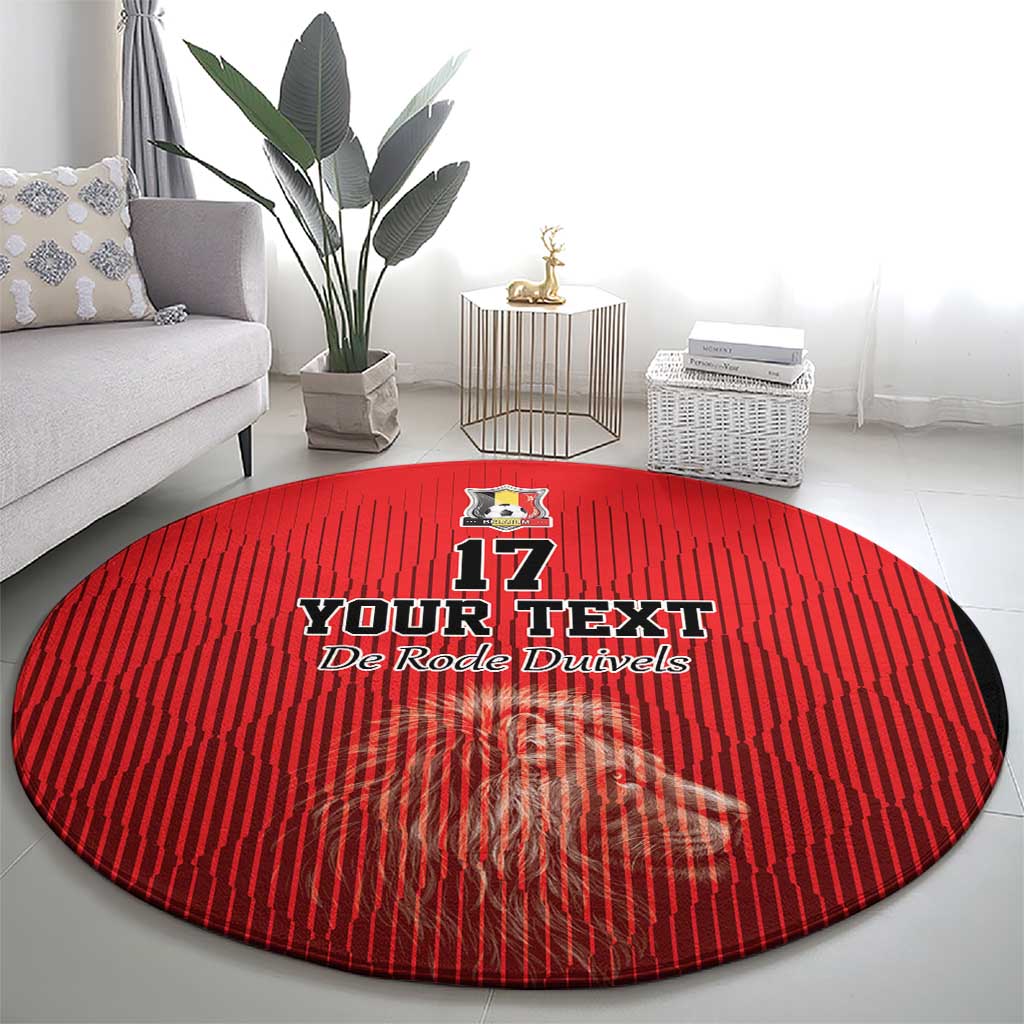 Custom Belgium Football We are Champions Round Carpet Red Style Come on De Rode Duivels