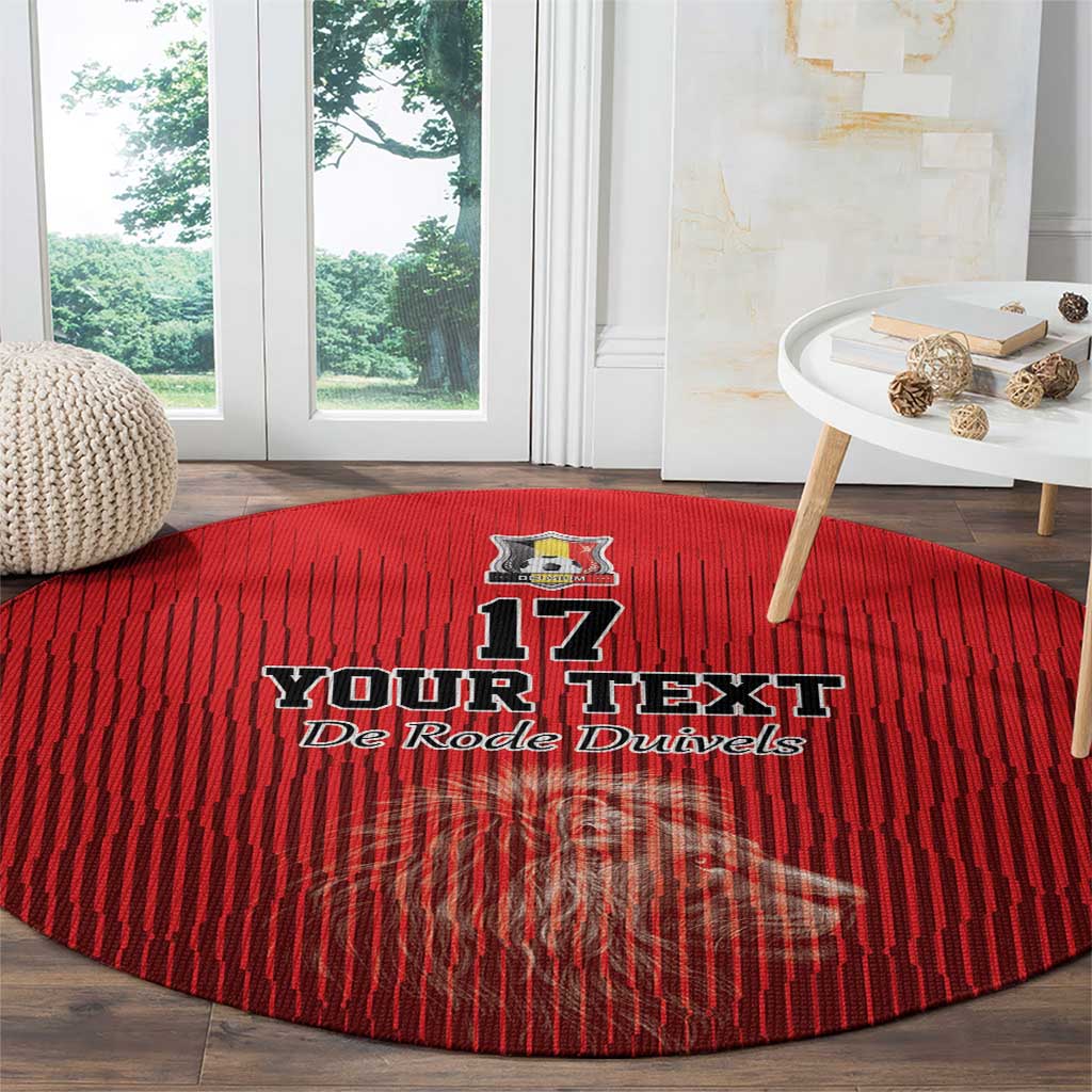 Custom Belgium Football We are Champions Round Carpet Red Style Come on De Rode Duivels