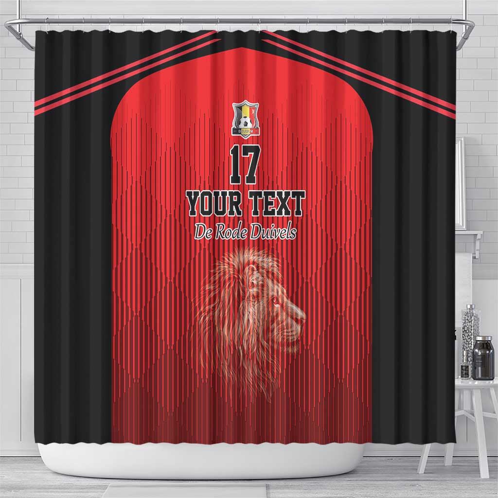 Custom Belgium Football We are Champions Shower Curtain Red Style Come on De Rode Duivels